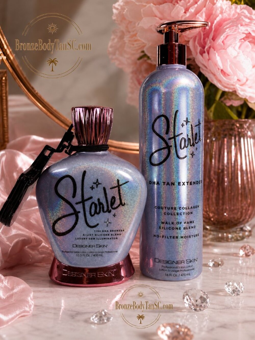 Starlet Silver DHA Body Lotion & Bronzer Duo - Designer Skin Tanning - Brand New